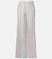 [Missoni] Missoni Zigzag sheer wide-leg pants AU 6 multicoloured