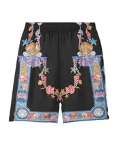 Versace Coral Theatre Printed Elastic-Waist Shorts IT52,IT54 Black