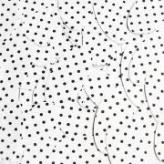 Oval Sequin 1.5" Black Polka Dot on White Opaque