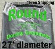 Round 27 Ft Diameter Tarp Heavy Duty Pool Firepit Sandbox Waterproof Field Cover