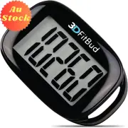 3Dfitbud Simple Step Counter 3D Pedometer with Lanyard A420S Black