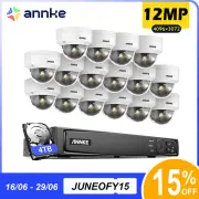 ANNKE 12MP 16CH NVR PoE Security Camera System Home Outdoor Color Night Vision