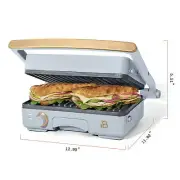 2-in-1 Gourmet Sandwich & Panini Maker Press With Non-stick Grill - Electric