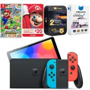 Nintendo Switch Red/Blue OLED + Mario Party Superstars + $20 eShop Gift Card