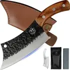 XYJ Tactical Kitchen Knife 6.2 Inch Cleaver Chef Knives with Carrying Leather...