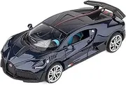 Scale Finished Model Car 1:22 for Bugatti Veyron DIVO Alloy Car Model Diecast Metal Car Decoration Sound and Light Toy Gift Miniature Replica Car(Blue)