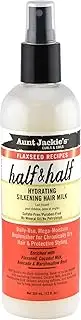 Aunt Jackie's Flaxseed Recipes Half & Half, Hydrating Silkening Hair Milk, For Daily Use, Enriched with Flaxseed, Coconet, Jojoba Oil, Shea Butter, Grapeseed and Ginseng, 12 Ounce Spray Bottle