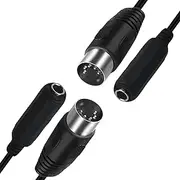 tunghey 2Pack 6.35mm Female 1/4" TRS to DIN 5 Pin MIDI Cable Adapter for Speaker, Amplifier, Mixer to MIDI Keyboard, Synthesizer and Guitar Connection 30cm