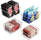 Freezer Organizer Bins - 4 Pack Small Upright Freezer Baskets for 13 Cu.Ft Stand