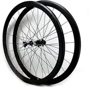 700C Road Bike Wheelset, Road Bike Bicycle Front Rear Wheel Aluminum Hub Brake C/V for 7/8/9/10/11 Speed Freewheel (Fast & Light Series) (Color : Black)