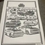vintage Valiant Chrysler print Drawing Poster Dodge AP5 AP6 R MODEL HEMI CHARGER