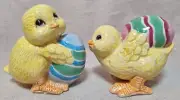Fitz & Floyd Chicks Easter Eggs Salt & Pepper Shakers Spring Mint w/ Lable 71R