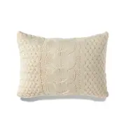 Ivory Chunky Cable Knit With Microgel Feather-Like Insert Pillow