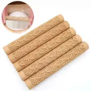 1pc Wood Reliefs Clay Roller Pottery Crafts Rolling Pin Sculpture Modelling Tool