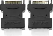 ECSiNG 2Pcs 4 Pin Female IDE Molex to Sata 15 Pin Male Adapter Converter Molex to Sata Power Adapter Accessories for Power HHD/SSD/DVD RW/Hard Drive