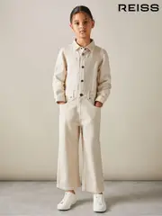 Reiss Ecru Aubrey 4-9 yrs Denim Wide Leg Jumpsuit (E85669) | $130