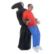 Halloween Inflatable Grim Reaper Costume, Inflatable Scary Funny Blow Up Suit Cosplay for Adult
