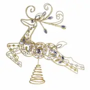 Roman Tree Topper Deer Tree Topper Glittered Wire Design Deer Crystal Accents