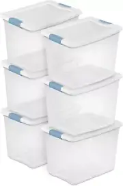 Clear Stackable Storage Bins with Lids - 6-Pack, 25 Quart Capacity