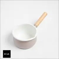 在飛比找momo購物網優惠-【HOLA】時尚琺瑯單柄湯鍋15cm-卡其灰