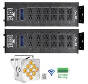 (2) Chauvet PRO-D6 Dimmer Switch Pack 115V/230V+White Wireless Battery Par Light