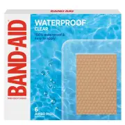 Band-Aid Waterproof Clear Jumbo (XL) Pads X 6