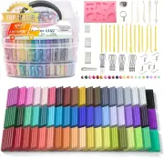 57 Colors Polymer Clay Kit Oven Bake w/ Tools & Accessories Non-Toxic DIY
