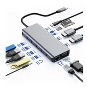 Astrotek USB-C Dock 12-in-1 Multiport Hub/Docking Station with 100W Power 2xHDMI 4K VGA GLAN 2xUSB3.0 2xUSB2.0 Card Reader