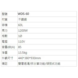 順帆60L工業_乾濕兩用吸塵器 WDS-60 廠商直送