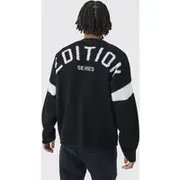 Mens Black Relaxed Ribbed Knitted Edition Series Cardigan