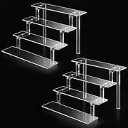 Grarry Perfume Organizer Stand, 12” Display Stands, Acrylic Display Risers for Cologne Makeup Lotion, Risers for Display, Clear Acrylic Shelves, 4 Tier Acrylic Cake Stands for Wedding Party Birthday