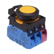 IDEC CW Series Yellow 22.3mm Momentary Flush Push Button Switch 2NO-1NC IP65