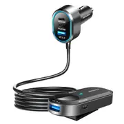 RockRose Ranger 135W Multi-Port Fast Charging Car Charger with 1.5M Extension Cord [RRCC20]