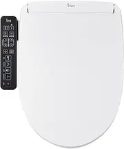 Inus Light Mode Indicator Elongated Bidet Toilet Seat with Instant Heating System, Heated Seat, Advanced Self-Cleaning Steel Nozzle, Tankless, Smart Touch Panel, Air Dryer
