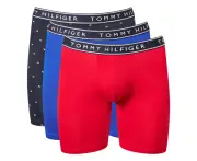 Tommy Hilfiger Men's Cotton Stretch Boxer Briefs 3-Pack - Midnight Blue/Blue/Red