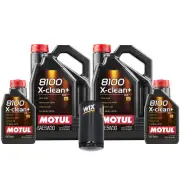 12L Motul 8100 X-CLEAN + 5W30 Wix Filter Motor Oil Change Kit API SN/CF