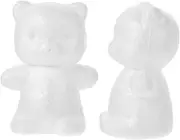 CIMAXIC 2pcs DIY Bear Modeling Kit Craft Decor for Boys and Girls Adults Paintable Flower Arranging Mold