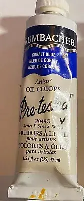 Grumbacher Pre-tested Cobalt BLUE oil paint color 37 mL- MADE USA