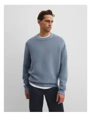 [Country Road] Australian Cotton Crew Neck Knit in Dusty Blue