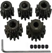 AMOGOT Metal Steel 32P Pinion Gear 3.175mm Shaft 10T 11T 12T 13T 14T with Hex Key for RC Brushless Brush Motor RC Car Upgrade Part A