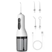 Portable Water Flosser for Teeth Cleaning, 5 Jet Tips, 4 Cleaning Modes, 1500mAh Rechargeable Battery, 260ml Water Tank, IPX7 for Braces, Black