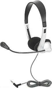 Egghead® Personal Stereo Headset with Adjustable Headband, Foam Ear Cushions, Flexible Uni-Directional Microphone, and Tangle-Free Tri-Shield Cord