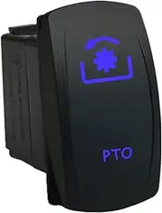 12V 20A / 24V 10A ON-Off Rocker Switch PTO 6T06B Universal fits Trucks & Trailers Dual LED in Blue