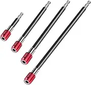 Drill Bit Extension 4Pcs, 1/4 Inch Hex Shank Magnetic Screwdriver Drill Bit Extender for Impact DriverScrews Nuts Drill (60mm/100mm/150mm/300mm)