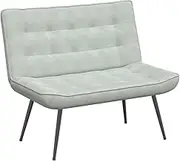 Light Grey Velvet Bench 110x74x84 cm, Modern Upholstered Seat for Living Room, Bedroom & Entryway, Soft & Comfortable, Space-Saving Design