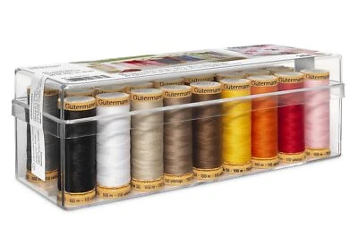 Gutermann 26 Spool Cotton Thread Set Assorted Colors with Plastic Storage Box