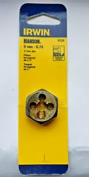 Irwin Hanson Hexagon Die 9735 - 9mm - 0.75 Irwin Hanson High Carbon Steel. NEW