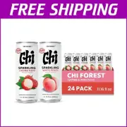 Refreshing Sparkling Beverage Pack: Lychee & White Peach, 24 Cans, Zero Calories