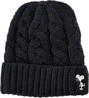 un chapeau(アンシャポー) Anchapeau Peanuts 478-1040 Snoopy Knit Cap, White, 56.5 cm