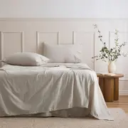 Natural Cotton Flannelette Sheet Set [ESSBPLFLAN25A]